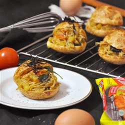 Curry Choux with Crispy Cheddar